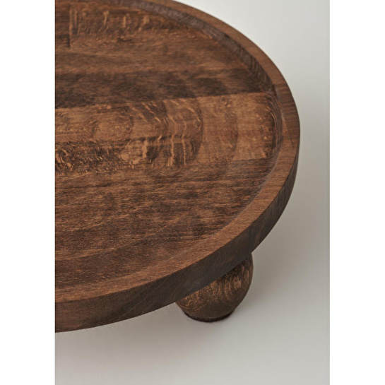 Bella Maison Wooden Ahşap Yuvarlak Sunum Standı Naturel (25 Cm) Naturel