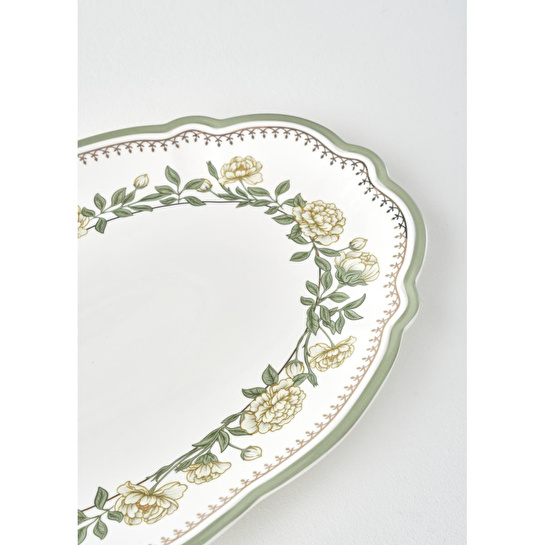 Bella Maison Rebecca New Bone Sunum Tabağı (40x26 Cm) Çok Renkli