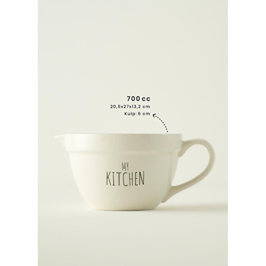 Bella Maison My Kitchen Seramik Karıştırma Kasesi Beyaz (1700 Cc) Beyaz