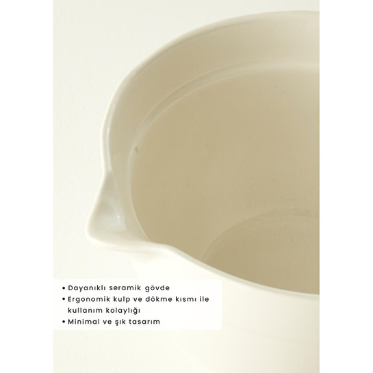 Bella Maison My Kitchen Seramik Karıştırma Kasesi Beyaz (1700 Cc) Beyaz