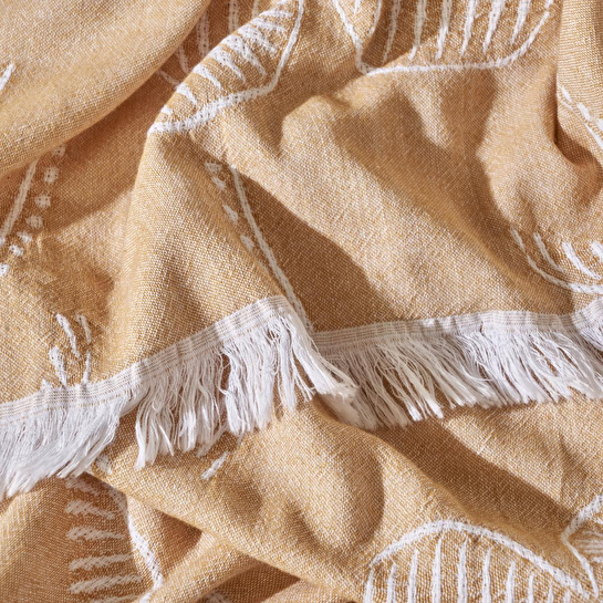 Bella Maison %100 Pamuk Palm Peştamal Hardal (90x160 Cm) Hardal