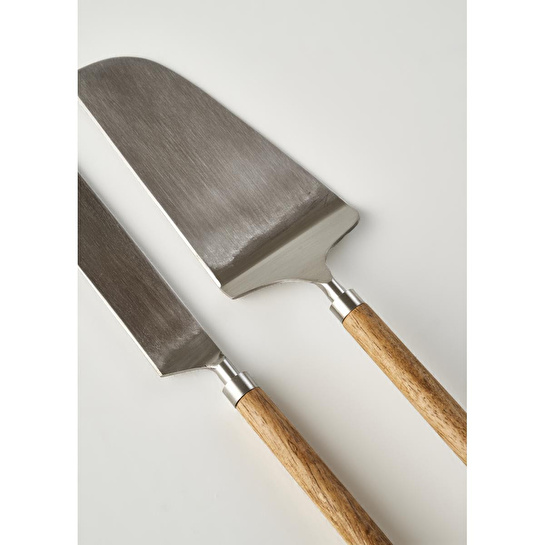 Bella Maison Wooden Kek Servis Seti Naturel Naturel