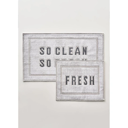 Bella Maison Clean Fresh Paspas Takımı Beyaz (60x100 - 50x60 Cm) Beyaz