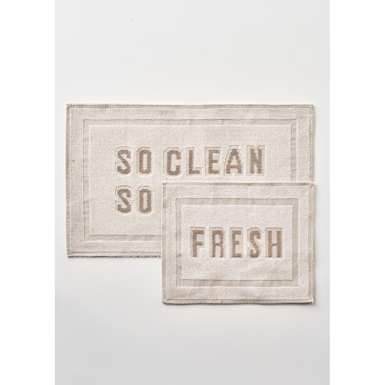 Bella Maison Clean Fresh Paspas Takımı Krem (60x100 - 50x60 Cm) Krem