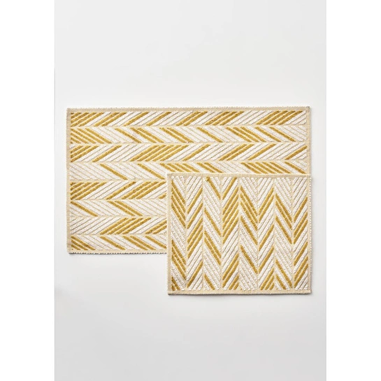 Bella Maison %100 Pamuk Corner Paspas Takımı Hardal (60x100 - 50x60 Cm) Hardal
