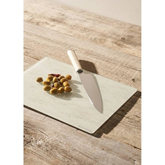 Bella Maison Marbella Cam Kesme Tahtası Ekru (35x25 Cm) Ekru