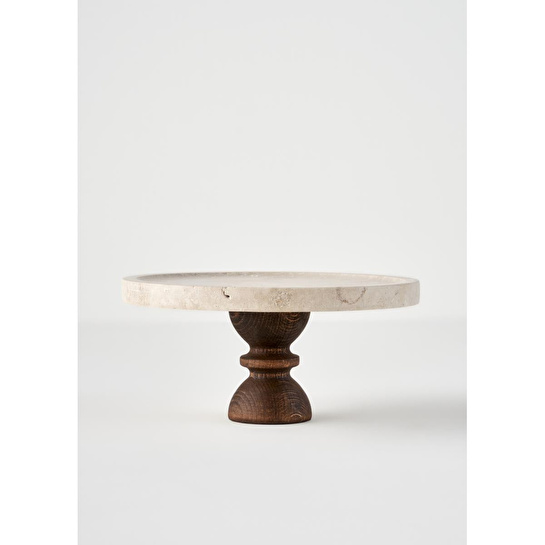 Bella Maison Ephesus Traverten Kek Standı Naturel (25 Cm) Naturel
