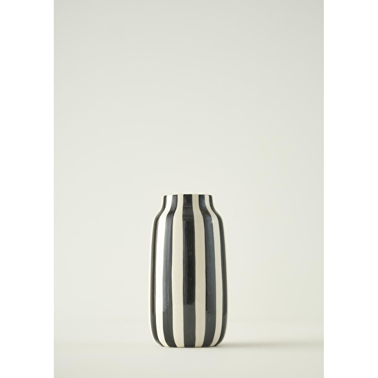 Bella Maison Rise Stoneware Vazo Siyah-beyaz (14x14x26 Cm) Siyah-beyaz