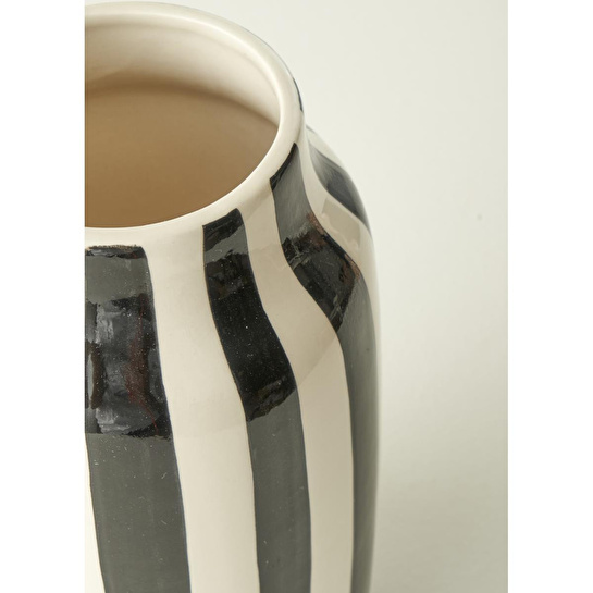 Bella Maison Rise Stoneware Vazo Siyah-beyaz (14x14x26 Cm) Siyah-beyaz