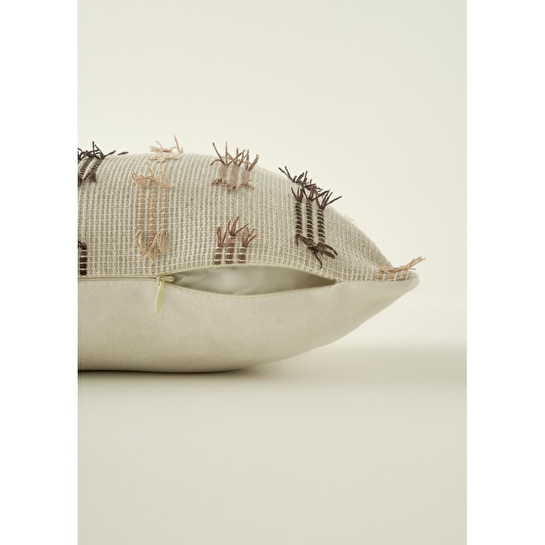 Bella Maison Stich Dekoratif Kırlent Kılıfı Bej (35x50 Cm) Bej