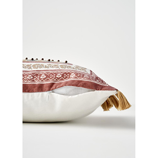 Bella Maison Indian Beauty Boncuklu Kırlent Kılıfı (43x43 Cm) Çok Renkli