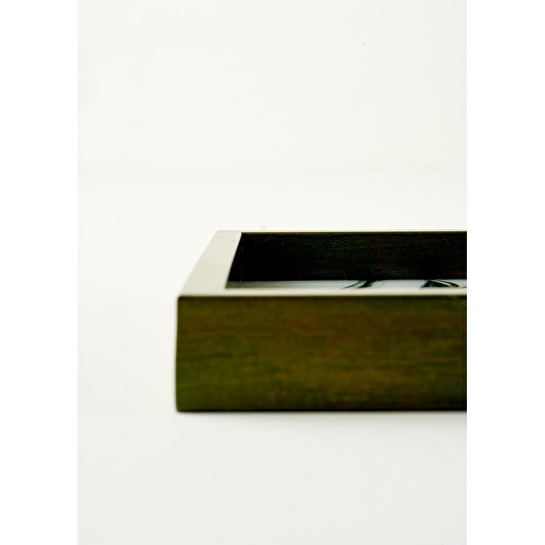 Bella Maison Olive Dekoratif Cam Tepsi Yeşil (22x37 Cm) Yeşil