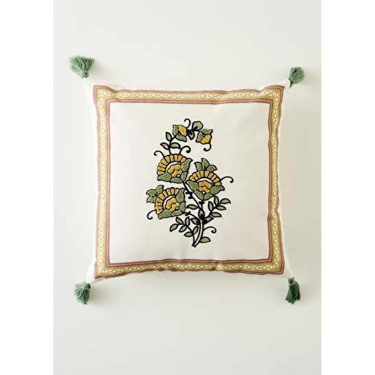 Bella Maison %100 Pamuk Indian Dream Nakışlı Kırlent Kılıfı (43x43 Cm) Çok Renkli