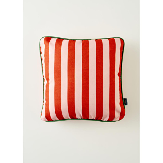 Bella Maison Line Biyeli Kırlent Kılıfı Kırmızı (43x43 Cm) Kırmızı