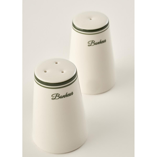 Bella Maison Bonheur Porselen Tuzluk-biberlik Seti Yeşil (8 Cm) Yeşil