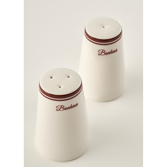 Bella Maison Bonheur Porselen Tuzluk-biberlik Seti Bordo (8 Cm) Bordo