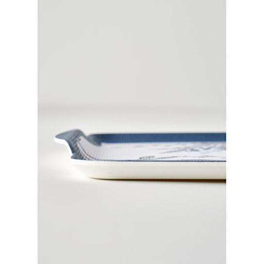 Bella Maison Bleu Blanc Melamin Tepsi Mavi (42x31 Cm) Mavi
