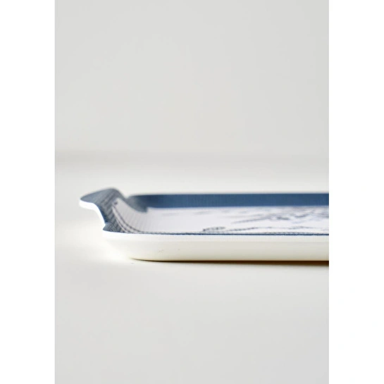Bella Maison Bleu Blanc Melamin Tepsi Mavi (42x31 Cm) Mavi
