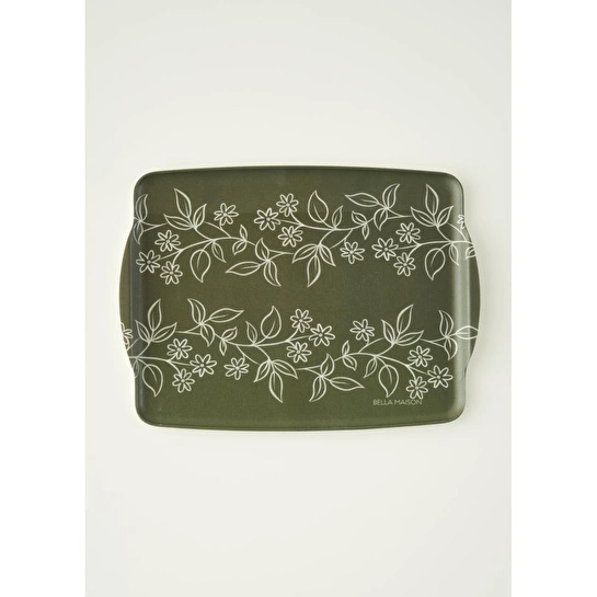 Bella Maison Leaf Melamin Tepsi Yeşil (42x31 Cm) Yeşil