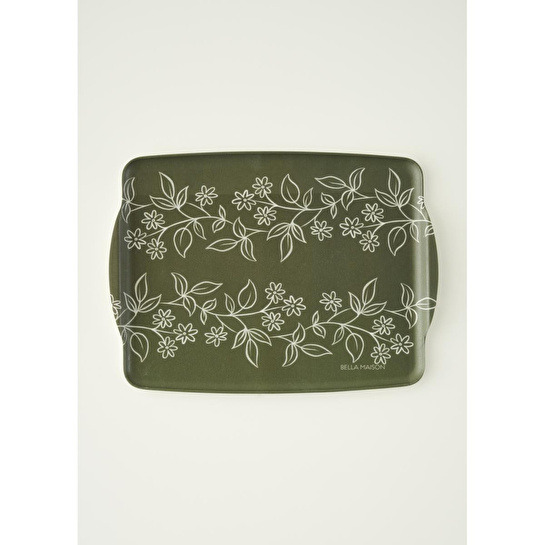 Bella Maison Leaf Melamin Tepsi Yeşil (42x31 Cm) Yeşil