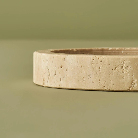 Bella Maison Ephesus Traverten Oval Dekoratif Tabak Naturel (12x28 Cm) Naturel