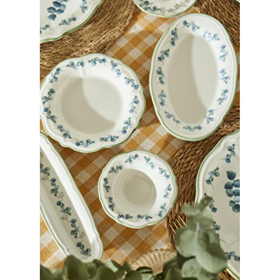 Bella Maison Ocaliptus Stoneware 52 Parça 12 Kişilik Kahvaltı Takımı Yeşil