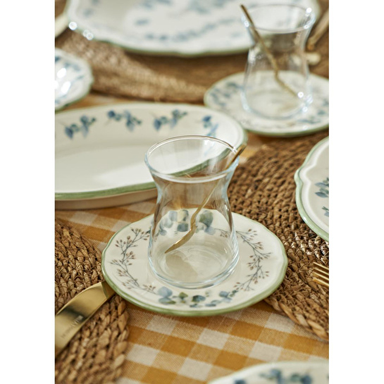 Bella Maison Ocaliptus Stoneware 52 Parça 12 Kişilik Kahvaltı Takımı Yeşil