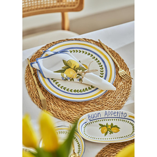 Bella Maison Lemoncello Porselen 26 Parça 6 Kişilik Kahvaltı Takımı Çok Renkli