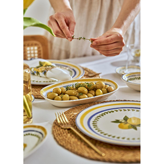 Bella Maison Lemoncello Porselen 26 Parça 6 Kişilik Kahvaltı Takımı Çok Renkli