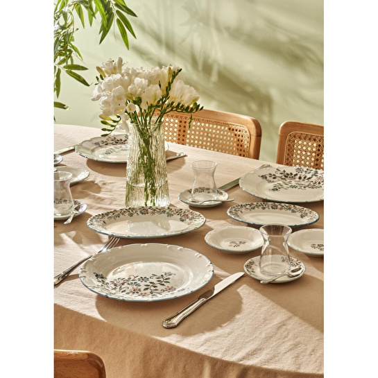 Bella Maison Vintage Porselen 52 Parça 12 Kişilik Kahvaltı Takımı Mavi