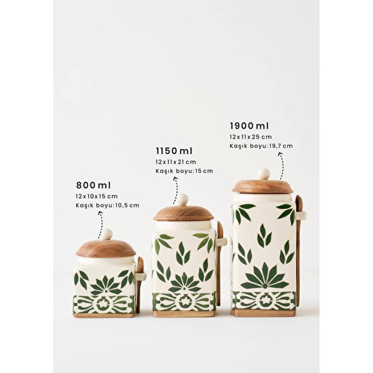 Bella Maison Molly Seramik Kavanoz Krem (1900 Ml) Krem