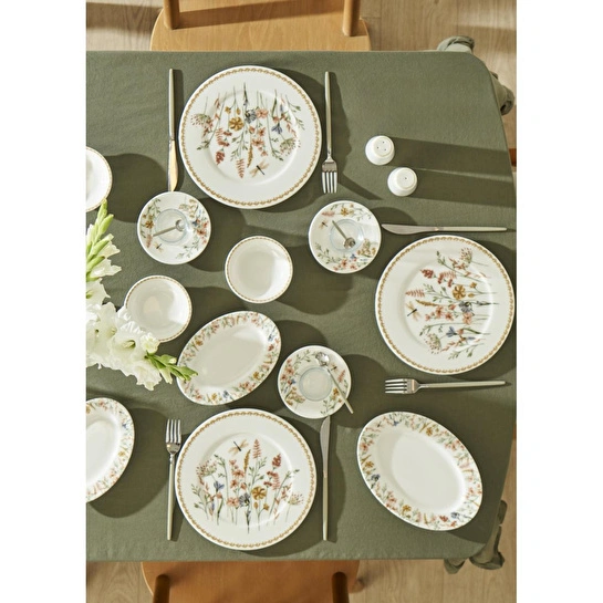 Bella Maison Flores Porselen 26 Parça 6 Kişilik Kahvaltı Takımı Çok Renkli