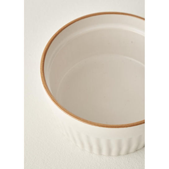 Bella Maison Vislo 2'li Sufle Kabı Seti Beyaz-kahverengi (290 Ml) Beyaz