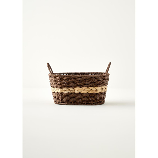 Bella Maison Neroa Kulplu Sepet Naturel (29x24x20 Cm) Naturel