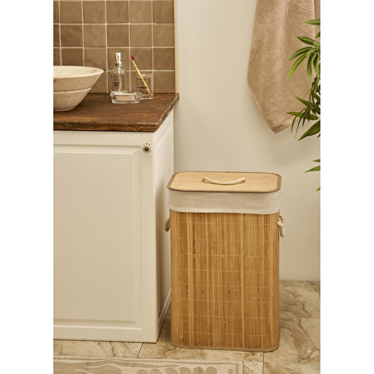 Bella Maison Fonte Bambu Çamaşır Sepeti Naturel (40x30x61 Cm) Naturel