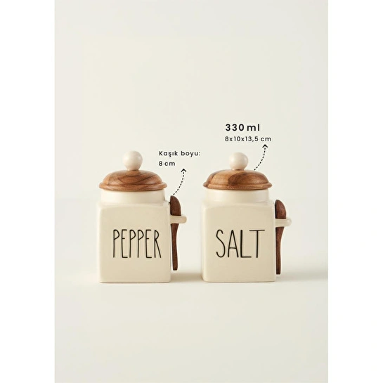 Bella Maison Salt Seramik Kavanoz Krem (330 Ml) Krem