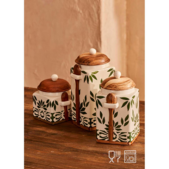 Bella Maison Molly Seramik Kavanoz Krem (1150 Ml) Krem