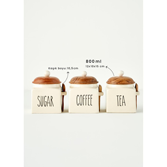 Bella Maison Koffi Seramik Kavanoz Krem (800 Ml) Krem