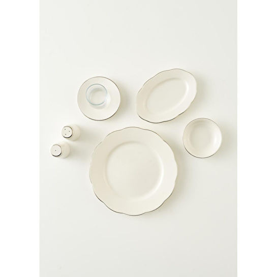 Bella Maison Clover Porselen 26 Parça 6 Kişilik Kahvaltı Takımı Silver Silver