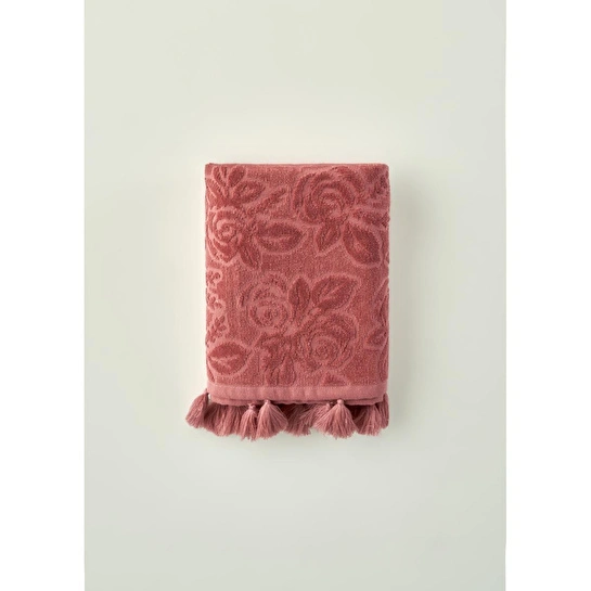 Bella Maison %100 Pamuk Rose Jakarlı El Havlusu Mürdüm (30x50 Cm) Mürdüm