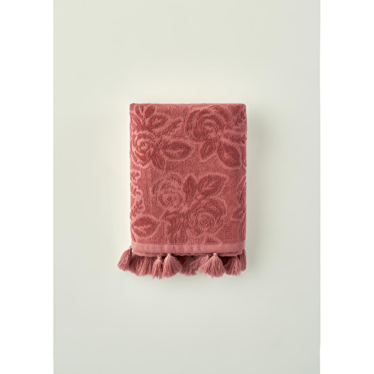 Bella Maison %100 Pamuk Rose Jakarlı El Havlusu Mürdüm (30x50 Cm) Mürdüm