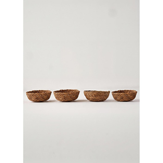 Bella Maison Carmen 4'lü Hasır Sepet Naturel (15x4 Cm)