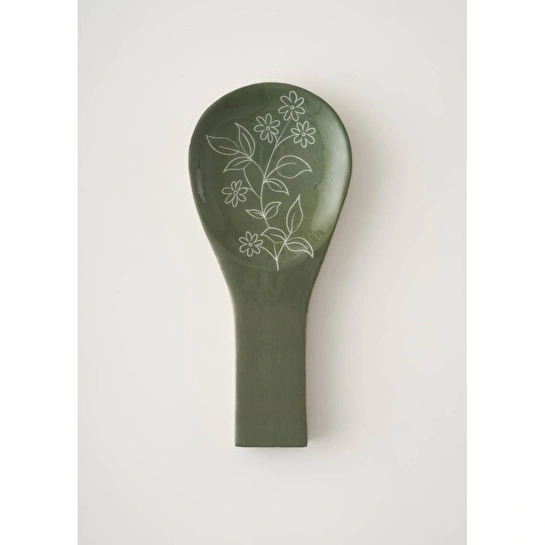 Bella Maison Floral Mango Kirli Kaşıklık Yeşil (25x11,2x2 Cm) Yeşil