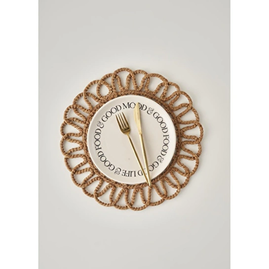 Bella Maison Rosy Örgü Amerikan Servis Kahverengi (35 Cm) Kahverengi