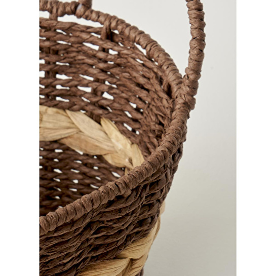 Bella Maison Neroa Kulplu Sepet Naturel (34x28x23 Cm) Naturel