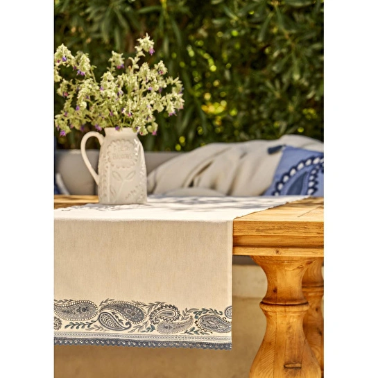 Bella Maison Paisley Kopanakili Runner Mavi (50x150 Cm) Mavi