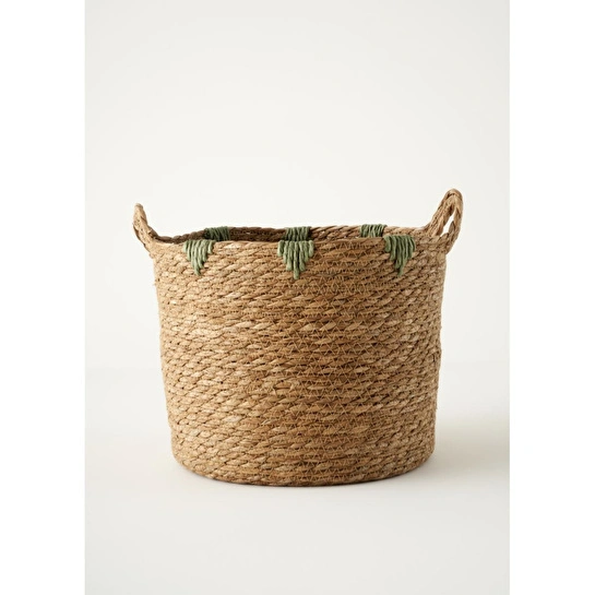 Bella Maison Auris Kulplu Sepet Naturel (30x28x24 Cm) Naturel