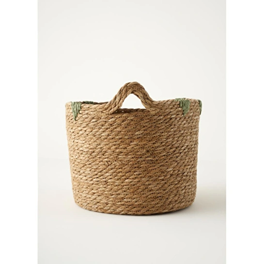 Bella Maison Auris Kulplu Sepet Naturel (30x28x24 Cm) Naturel