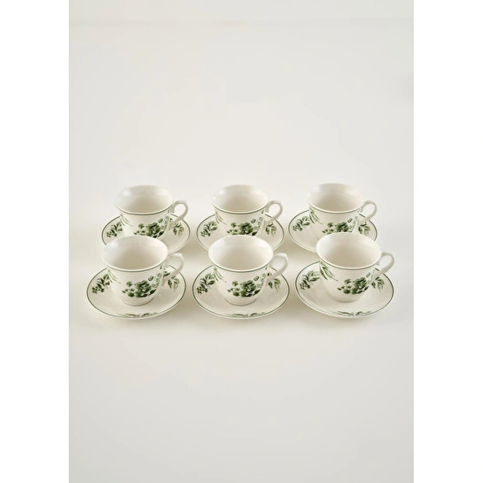 Bella Maison Julia New Bone 6'lı Kahve Fincanı Seti Yeşil (90 Cc)