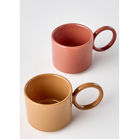 Bella Maison Arcana Seramik Espresso 2'li Set Gülkurusu (180 Cc) Gülkurusu